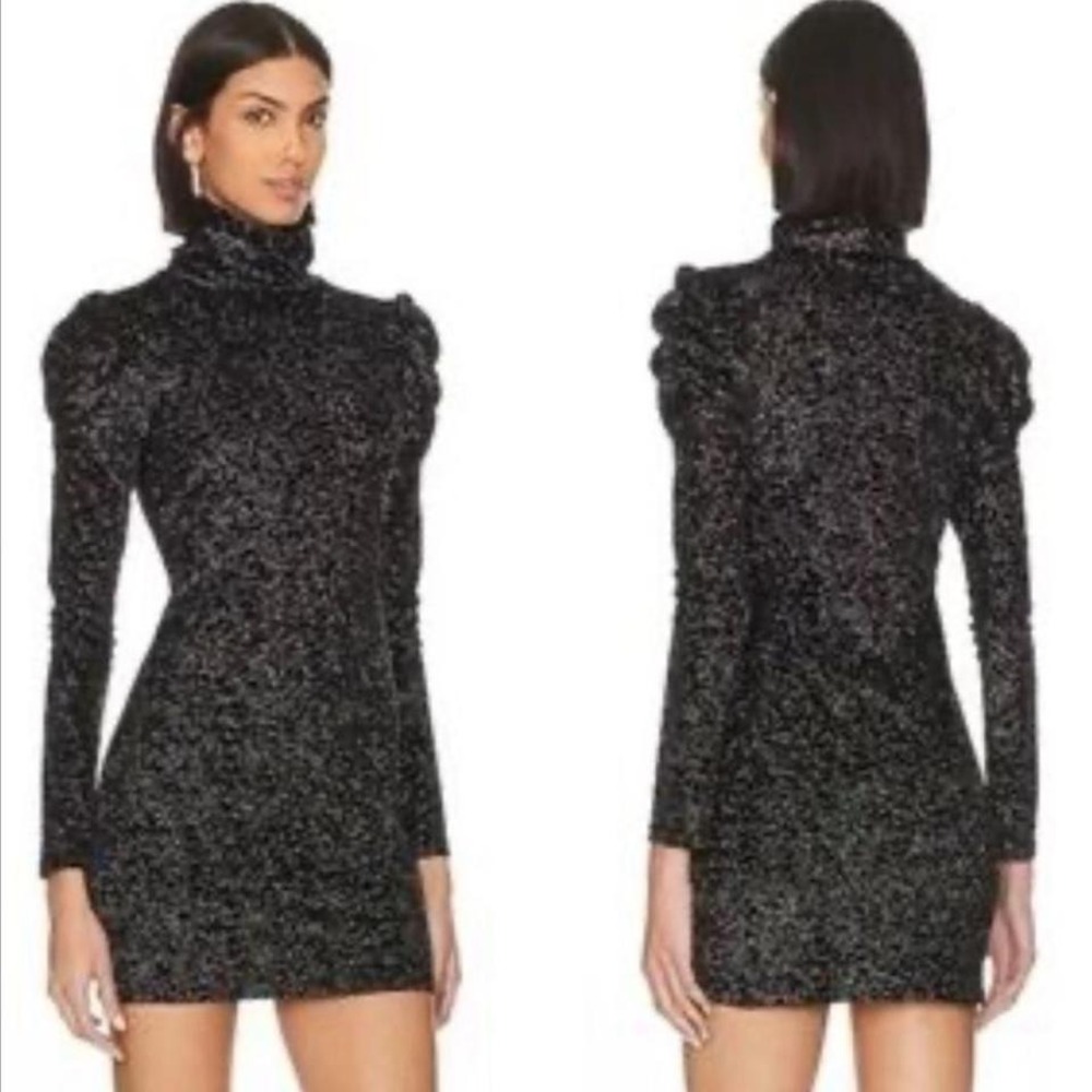 Misa Los Angeles Black Bodycon Long‎ Sleeve Dress Size Medium